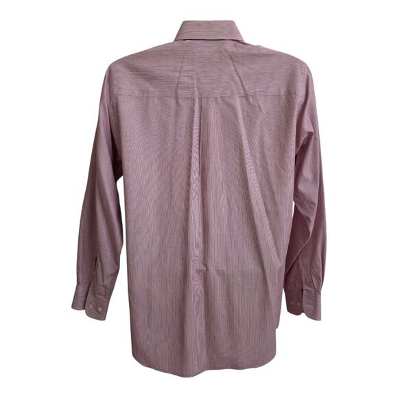 Harvey Bernard Bernard Holtzman Men 15 32/33 Red Pinstripe Long sleeve Button Up - Picture 3 of 6